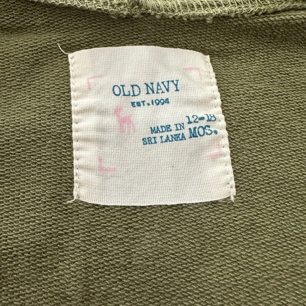 2007 NWOT Old Navy Short Sleeve Hooded Full Zip Top in Green Size 12-18 Months